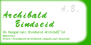 archibald bindseid business card